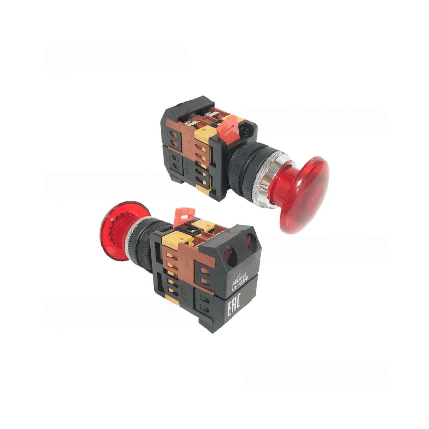 Кнопка "СТОП" AELA-22 "грибок" с подсветкой, красный ПМ